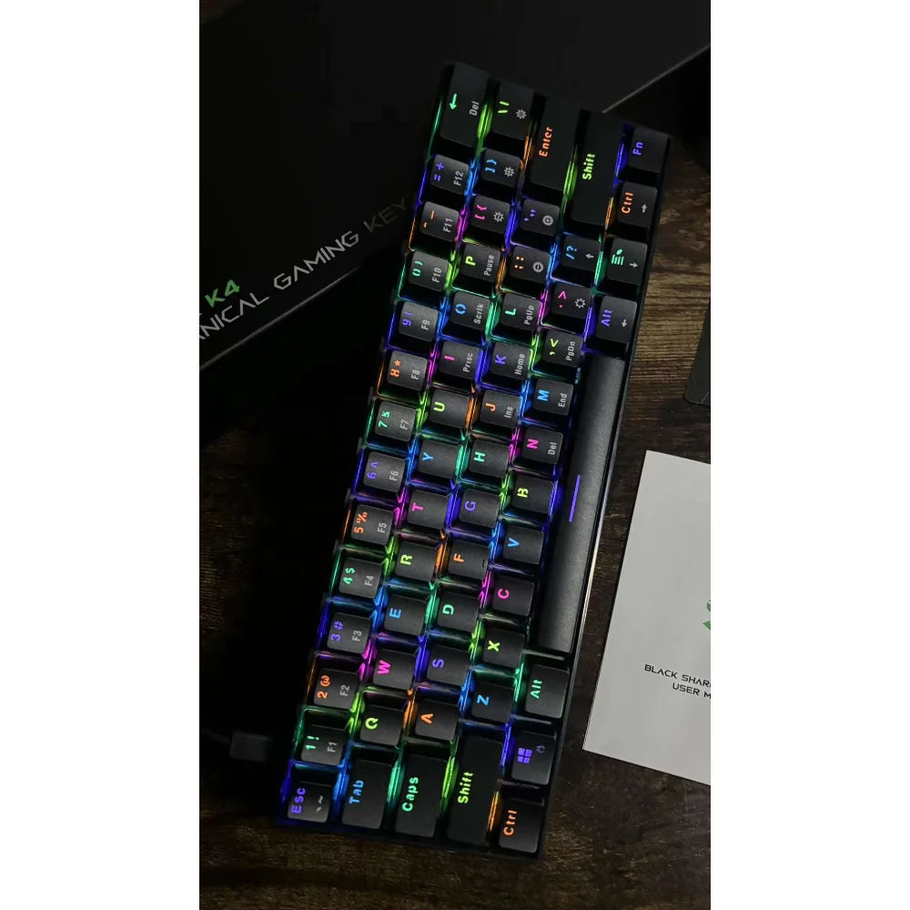 BlackShark Keyboard Sixgill K4 RGB Wired Mechanical Gaming 60% Blue Switches BlackShark Keyboard Sixgill K4 RGB Wired Mechanical Gaming 60% Blue Switches